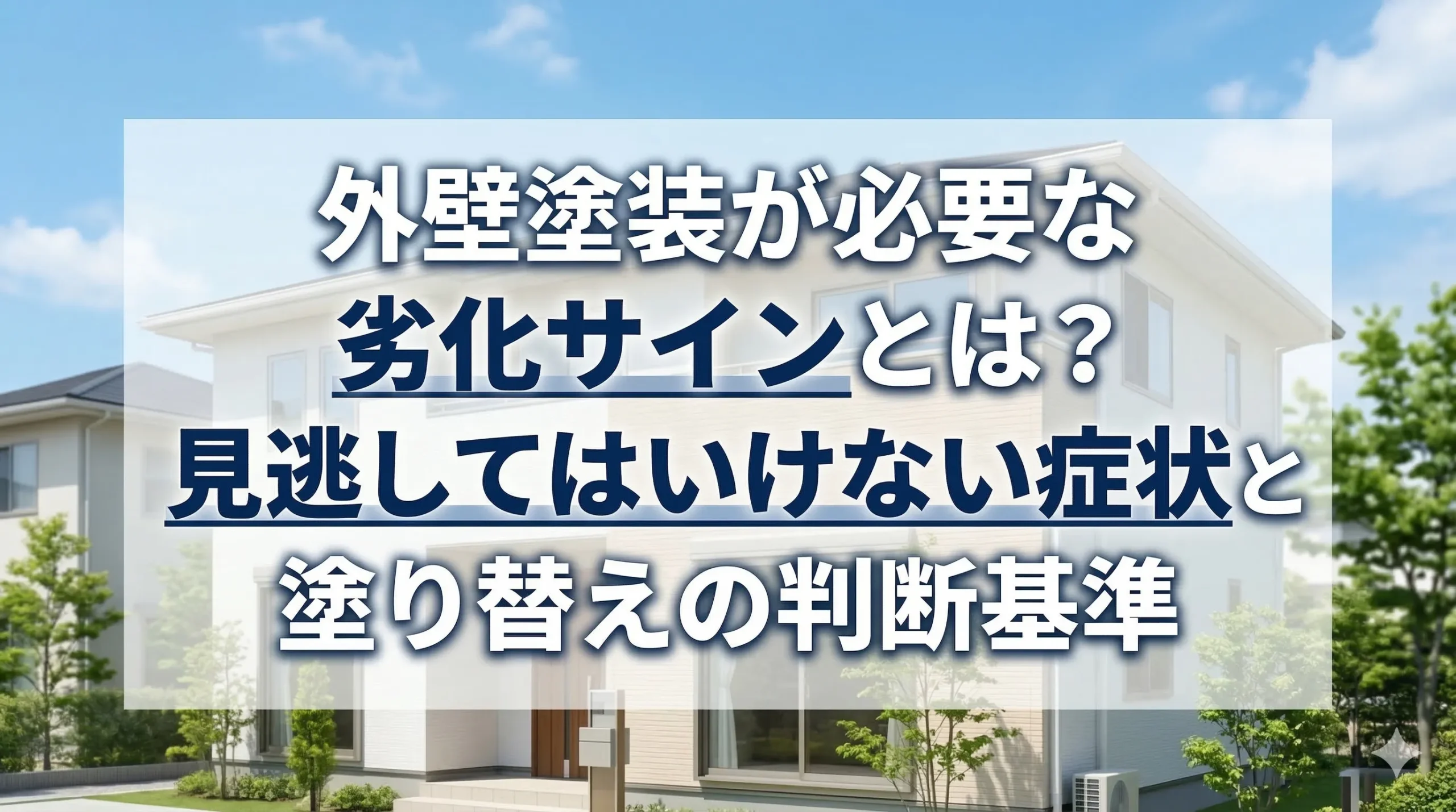 外壁塗装が必要な劣化サインとは？見逃してはいけない症状と塗り替えの判断基準